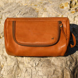 'Ralph' 上質レザー使用 ジップ式ポケット付き トイレタリーバッグ