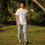 'Wave' オーガニックコットン 100%(GOTS認証) ハンドペイント Tシャツ