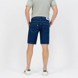 'Carlo' オーガニック,リサイクルコットン使用 ノンストレッチデニム ショートパンツ(Stone Indigo)