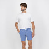 'Luca' オーガニック,リサイクルコットン使用 ノンストレッチデニム ショートパンツ(青)