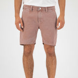 'Luca' オーガニック,リサイクルコットン使用 ノンストレッチデニム ショートパンツ(赤茶)