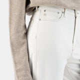 'Mams' オーガニックコットン使用 ストレッチテーパード Off White デニム