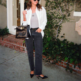 'High Jamie' オーガニックコットン使用ノンストレッチused blackデニム