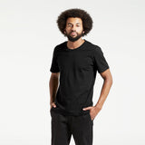 フェアトレード 余剰生地使用 クルーTシャツ (黒)