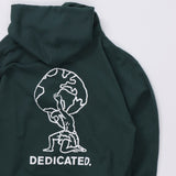 'Atlas' オーガニックコットン100% カンガルーポケット付 水性ラバープリント フーディー