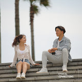 ’Abby’ リサイクルオーガニックコットン使用 切りっぱなしエッジ デニムショーツ