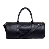 'Crosson' ハンドメイド フルグレインレザー ストラップ調整可 ダッフルバッグ