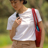 フェアトレード 余剰生地使用 レギュラーフィット Tシャツ (白)