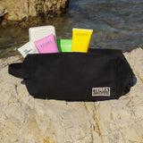 GOTSオーガニックコットン ハンドメイド YKK製ジッパー付き トイレタリーバッグ