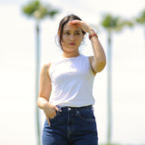 'Relaxed Rose' ノンストレッチ フィットウエスト ストーンインディゴデニム