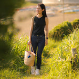 フェアトレード 余剰生地使用 スリムフィット ステープルタンクトップ (黒)