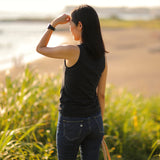 フェアトレード 余剰生地使用 スリムフィット ステープルタンクトップ (黒)