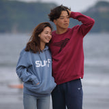 'Surf' オーガニックコットン100% 英国ハンドプリント ヘビーウェイト フーディー