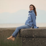 'Surf' オーガニックコットン100% 英国ハンドプリント ヘビーウェイト フーディー