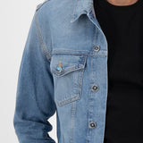 ユニセックス 'TYLER' ノンストレッチデニム ジャケット ヘビーストーン