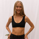 'Milou' フェアトレード オーガニックコットンノンワイヤーブラ(黒)