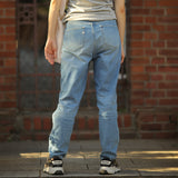 'Mams' オーガニックコットン使用ストレッチテーパード old stone デニム