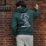 'Atlas' オーガニックコットン100% カンガルーポケット付 水性ラバープリント フーディー