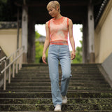 'Relaxed Rose' オーガニックコットン使用 ノンストレッチ ヘビーストーンデニム