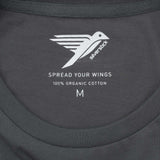 'Swim Free' オーガニックコットン 100% フラットステッチ ハンドペイント Tシャツ