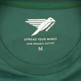 GOTS認証100%オーガニックコットン ロゴTシャツ ハンドペイント(緑)