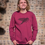 'Arugam' ヘビーウェイト(340gsm) オーガニックコットン100% スウェットシャツ (赤)