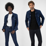 ユニセックス 'TYLER' ノンストレッチデニムジャケット ストロングブルー