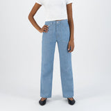 'Wyde Sara Works' コットン100% ハイウェスト ワイドレッグ デニム