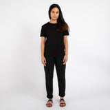 フェアトレード 余剰生地使用 レギュラーフィット Tシャツ (黒)