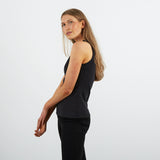 フェアトレード 余剰生地使用 スリムフィット ステープルタンクトップ (黒)