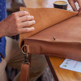 'Forrest' ハンドメイド ポケット付き ストラップ調整可 サッチェルバッグ