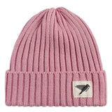'Moffat' 英国製メリノウール100% タイトリブニット ビーニー (ピンク)