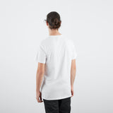 フェアトレード 余剰生地使用 ロングボディクルーネックラインTシャツ (白) - 'Dorsu'