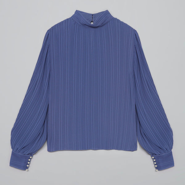 'Georgette'リラックスフィット シースルー ブラウス - ギリシャ産