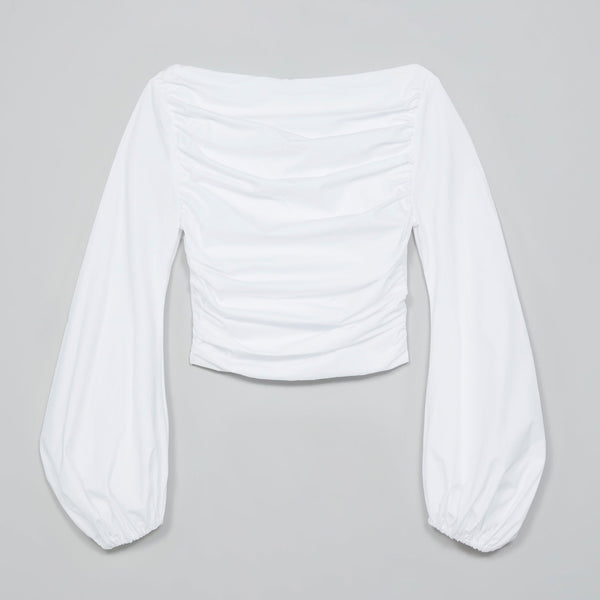 'Poplin Straight Neck' コットンブラウス - ギリシャ産