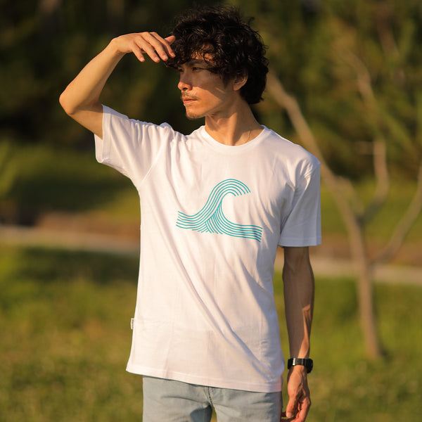 Wave' オーガニックコットン 100%(GOTS認証) ハンドペイント Tシャツ