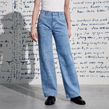 'Van Wilma' ゴッホ美術館限定版 ワイドフィット レターブルー デニム - 'Mud Jeans'